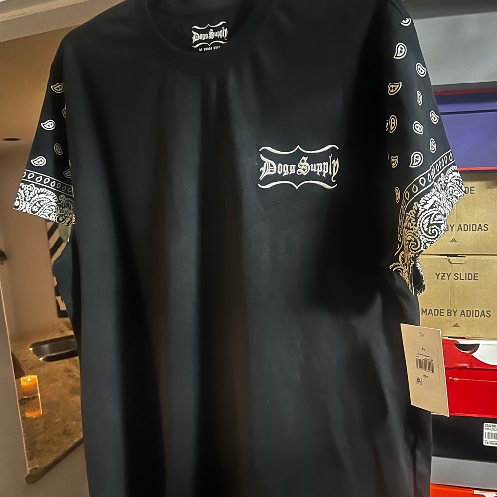 Black Short Sleeve Tee with Silver Sleeve Accents